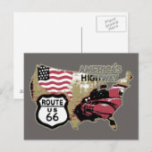 Vintage Route US 66 ポストカード (正面/裏面)