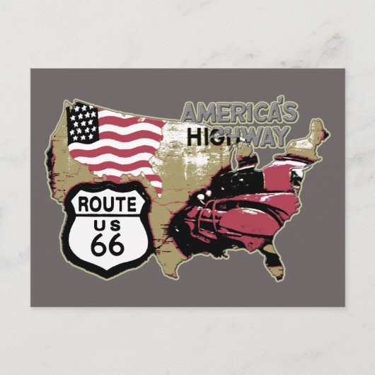 Vintage Route US 66 ポストカード (正面)