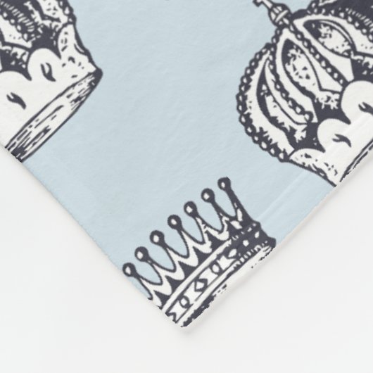 Vintage Royal Crown Drawings Pattern フリースブランケット (角)