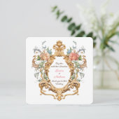 Vintage Royal Elegant Rococo Crest Spring Wedding 招待状 (スタンド正面)