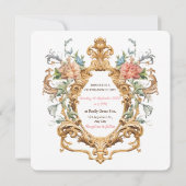 Vintage Royal Elegant Rococo Crest Spring Wedding 招待状 (裏面)