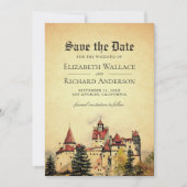 Vintage Royal Fairytale Castle Wedding Photo セーブザデート (正面)