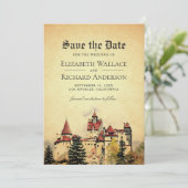 Vintage Royal Fairytale Castle Wedding Photo セーブザデート (スタンド正面)