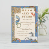 Vintage Royal Medieval 1st Birthday Invitation 招待状 (スタンド正面)