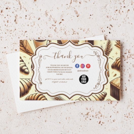 Vintage Rustic Bakery サンキューカード