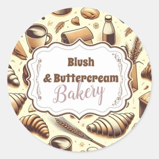 Vintage Rustic Bakery ラウンドシール (正面)