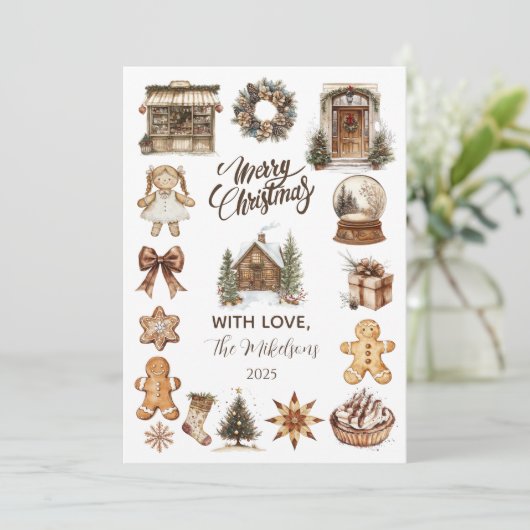 Vintage Rustic Christmas シーズンカード (スタンド正面)