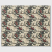 Vintage Rustic Christmas Holiday ラッピングペーパー (フラット)