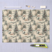 Vintage Rustic Christmas Holiday 薄葉紙 (クラフト)