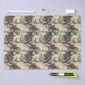 Vintage Rustic Christmas Holiday 薄葉紙 (クラフト)