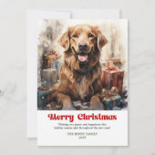 Vintage rustic Christmas scene classic dog card シーズンカード (正面)