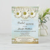 Vintage Rustic Country Daisy Bridal Shower  招待状 (スタンド正面)
