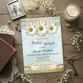 Vintage Rustic Country Daisy Bridal Shower  招待状