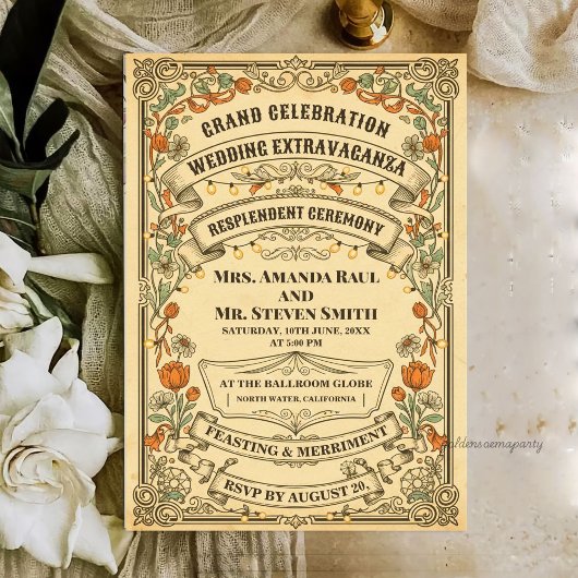 Vintage Rustic Country Fair Wedding Extravaganza 招待状
