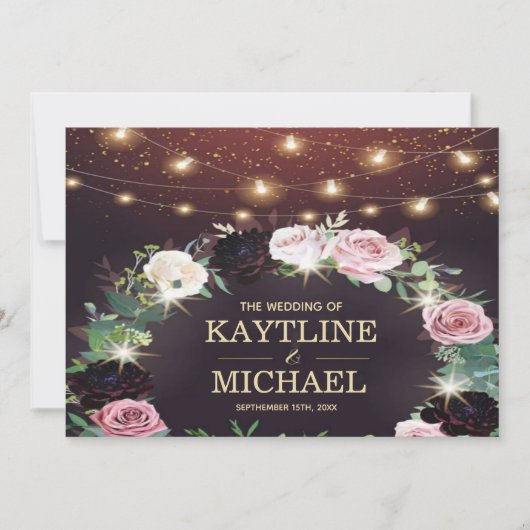 Vintage rustic countryside invite wedding 招待状 (正面)