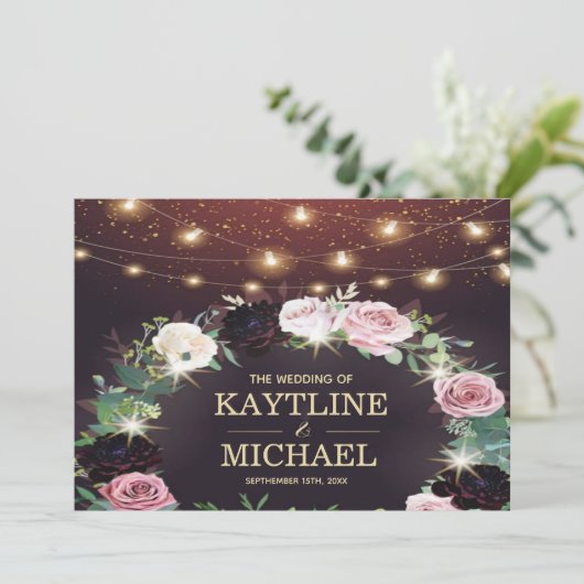 Vintage rustic countryside invite wedding 招待状 (スタンド正面)