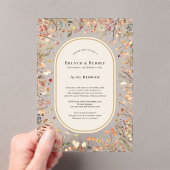 Vintage Rustic Fall Beige Bridal Brunch アクリル招待状 (インサイチュ (ポータブル))