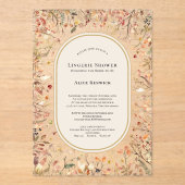 Vintage Rustic Fall Beige Lingerie Shower アクリル招待状 (正面)