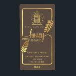 Vintage rustic gold beehive honey branch jar ラベル<br><div class="desc">Vintage rustic gold beehive honey branch jar label design.</div>