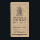 Vintage rustic linen beehive honey jar label ラベル<br><div class="desc">Vintage rustic linen beehive  honey  jar label design.</div>