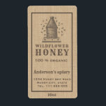 Vintage rustic linen beehive honey jar label ラベル<br><div class="desc">Vintage rustic linen beehive  honey  jar label design.</div>