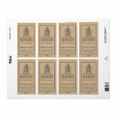 Vintage rustic linen beehive honey jar label ラベル (フルシート)