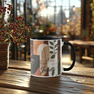 Vintage Rustic Mug - Personalized Earthy Abstract  マグカップ
