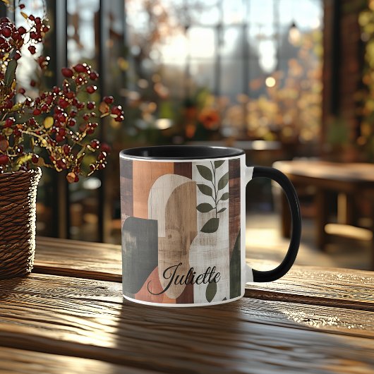 Vintage Rustic Mug - Personalized Earthy Abstract  マグカップ