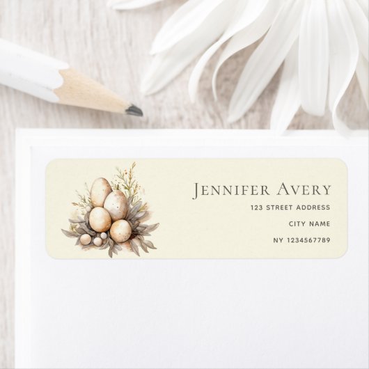 Vintage Rustic Personalized Easter ラベル (インサイチュ)