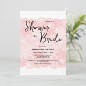 Vintage Rustic Pink Lace Bridal Shower Invitation 招待状 (スタンド正面)