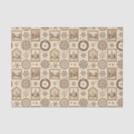 Vintage Rustic Snowflakes & Winter Cabin Christmas 薄葉紙