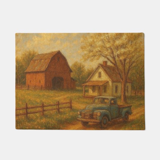 Vintage/rustic spring farm  ドアマット (正面)
