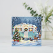 Vintage RV Christmas and Woodland Creatures シーズンカード (スタンド正面)