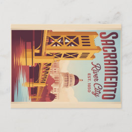 Vintage Sacramento California Retro Travel Poster  ポストカード