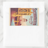 Vintage Sacramento California Retro Travel Poster  長方形シール (バッグ)