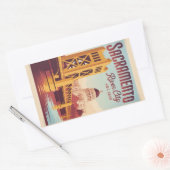 Vintage Sacramento California Retro Travel Poster  長方形シール (封筒)