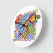 Vintage Safari Animals Clock ラウンド壁時計 (傾斜)