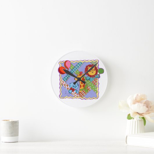 Vintage Safari Animals Clock ラウンド壁時計 (ホーム)