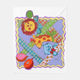 Vintage Safari Animals Fleece Blanket フリースブランケット