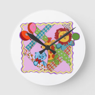 Vintage Safari Animals Wall Clock ラウンド壁時計