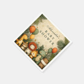 Vintage Safari Dinosaur Baby Shower スタンダードカクテルナプキン (角)
