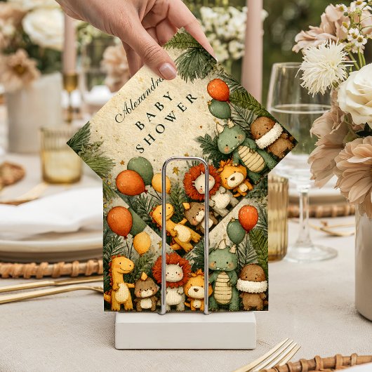 Vintage Safari Dinosaur Baby Shower スタンダードカクテルナプキン