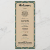 Vintage Sage Green and Gold Geometric Wedding  プログラム (正面)