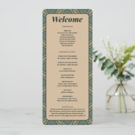 Vintage Sage Green and Gold Geometric Wedding  プログラム