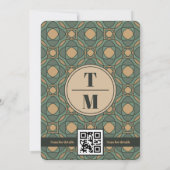 Vintage Sage Green and Gold Geometric Wedding  招待状 (裏面)