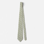 Vintage Sage Green Botanical Stripe ネクタイ (正面)