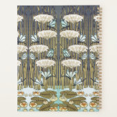Vintage Sage Green Dragonfly & Lily Art プランナー手帳 (裏面)