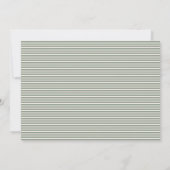 Vintage Sage Green Stripes Personalized Name サンキューカード (裏面)