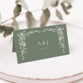 Vintage Sage Green Wedding  プレイスカード