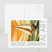 Vintage Sailboat Adventure Retro Nautical  ポストカード (正面/裏面)